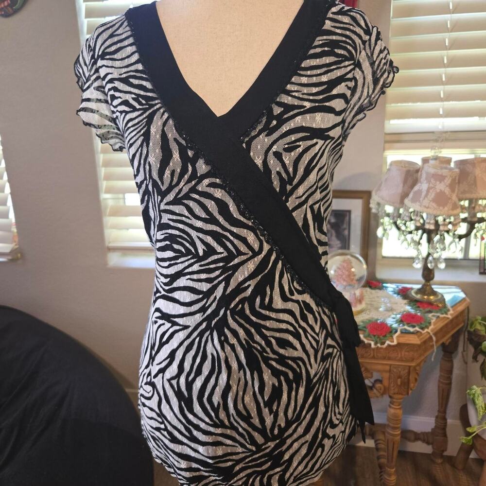 Zebra glam y2k top style